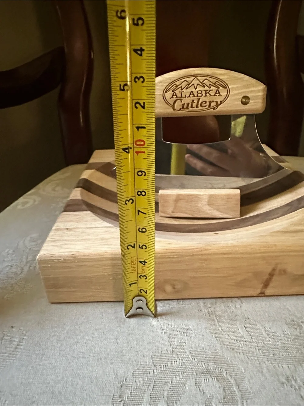 Alaska Cutlery Alaskan birch Ulu knife and chopping bowl set, The Ulu Factory